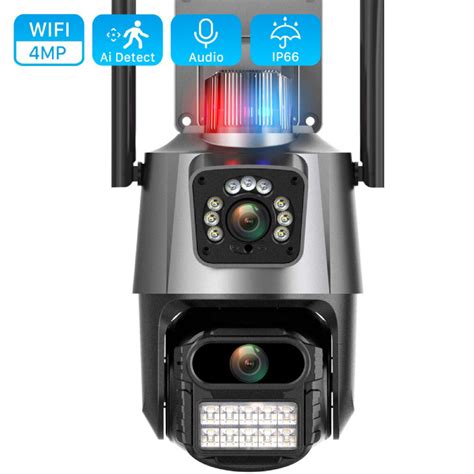 4MP Dual Screen PTZ WiFi Camera Dual lens IR Color Night Vision Outdoor Security IP Camera CCTV ...