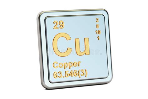 Copper Cu Chemical Element. 3D Rendering Stock Illustration ...