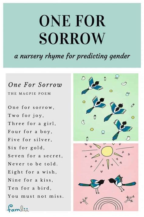 One for Sorrow: The Magpie Nursery Rhyme For Predicting Gender - Famlii