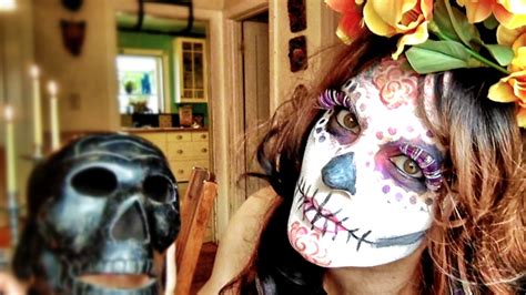 La Catrina (sugar skull) Halloween makeup tutorial | Alexa Weber Morales