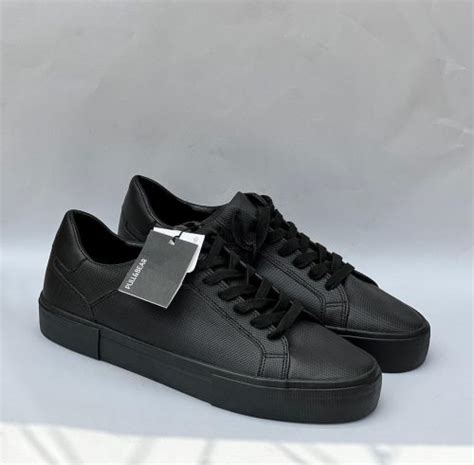 Pull & Bear All Black Lace Up Sneakers - Fancy Soles