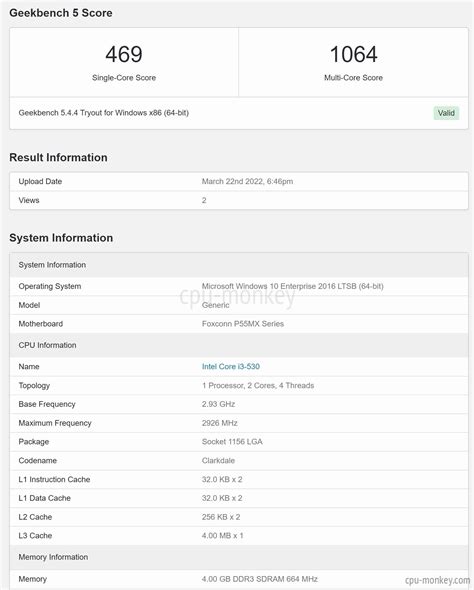 Intel Core i3-530 Benchmark, Test and specs