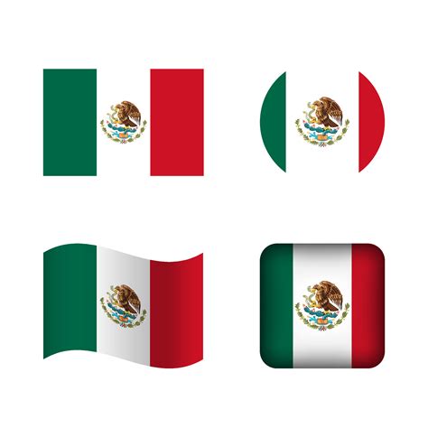 Vector Mexico National Flag Icons Set 34324453 Vector Art at Vecteezy