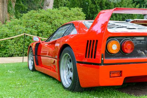 Ferrari F40 Supercar Rear View With The Iconic Rear Spoiler Stock Photo ...