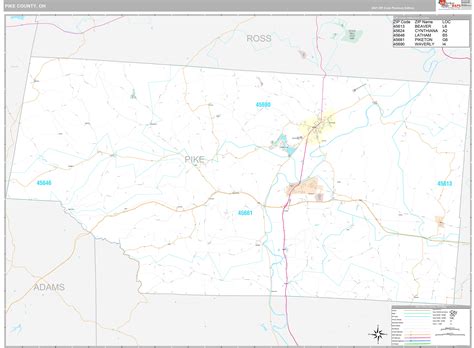 Pike County, OH Wall Map Premium Style by MarketMAPS