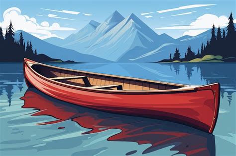 Premium Photo | Exploring the Serene Waters A Captivating Canoe Vector Journey in 32 Aspect Ratio