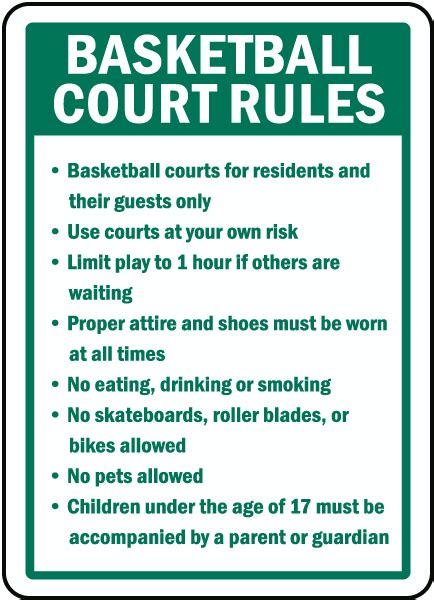 Basketball Court Rules Sign - Claim Your 10% Discount