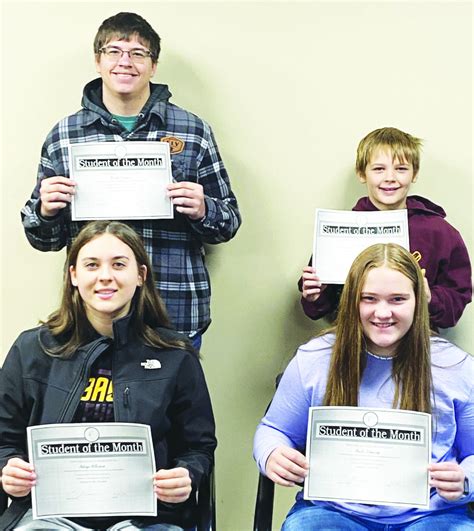 Wabasso Public School Student of the Month - Redwood Falls Gazette