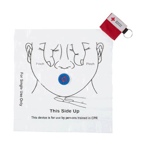 Mini CPR Keychain with 1-Way Valve Face Shield | Red Cross Store