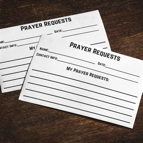 Prayer Request Card Printable Prayer Request Cards Simple Prayer Cards Sunday School Supplies ...