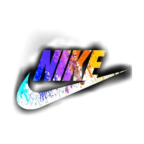 the nike logo is painted in multicolors