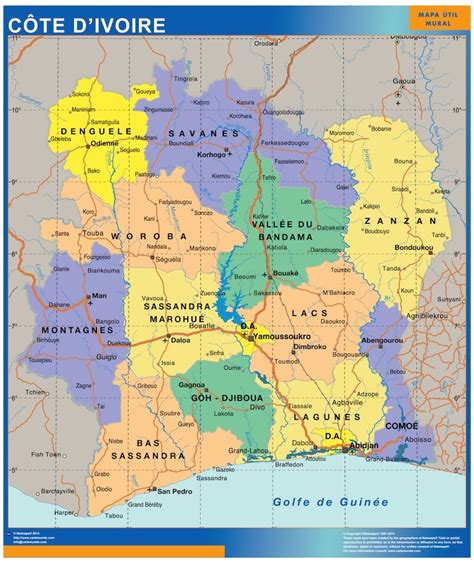 Ivory Coast map | Wall maps of the world & countries for Australia