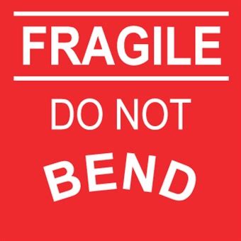 Fragile Do Not Bend Shipping Labels