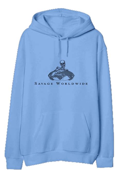 21 Savage Merch Savage Worldwide Blue Hoodie | WHAT’S ON THE STAR?