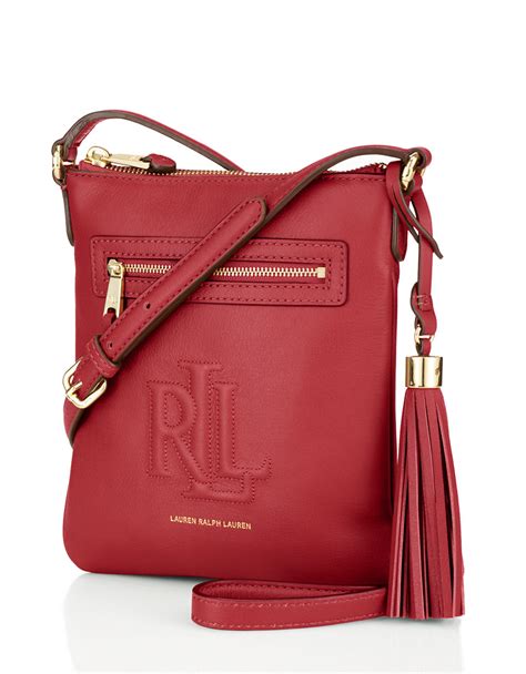 Lyst - Lauren by ralph lauren Leather Crossbody Bag in Red