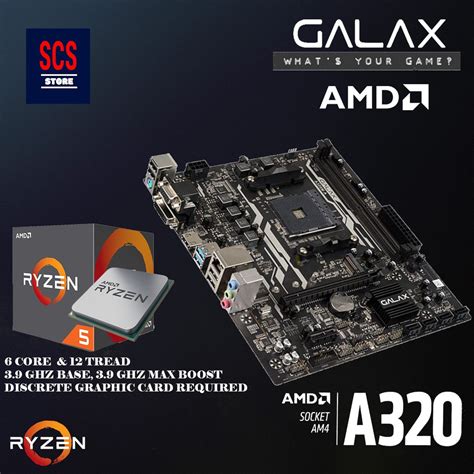 AMD RYZEN 5 2600 3.4Ghz Processor + GALAX A320M AM4 Motherboard ...