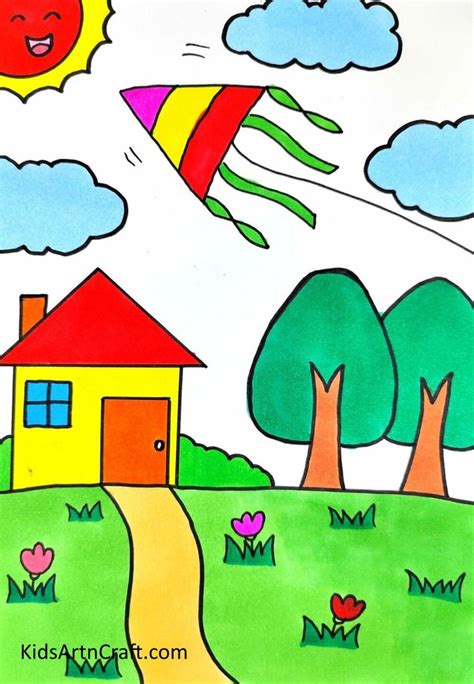 Colorful Home Drawings for Kids