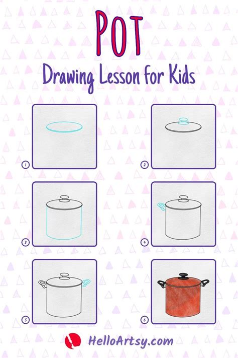 How to Draw a Pot - (6 EASY STEPS!) in 2022 | Drawing lessons for kids, Drawing tutorial easy ...