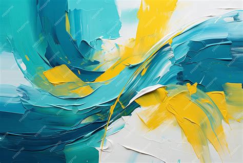 Premium AI Image | blue and yellow abstract painting