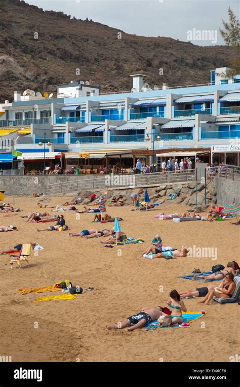 Main beach at Puerto de Mogan resort Gran Canaria island the Canary Islands Spain Europe Stock ...