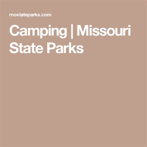 Camping | Missouri State Parks (With images) | Missouri state parks, State parks, Missouri state