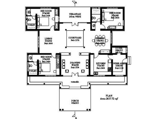 Kerala Traditional House Plans With Courtyard