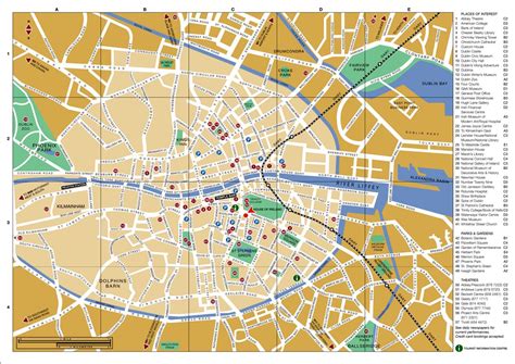 Dublin city map - Stadtplan der Innenstadt von Dublin (Irland)