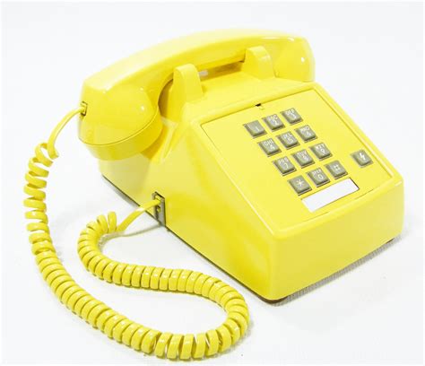 1985 Vintage telephone yellow push button phone