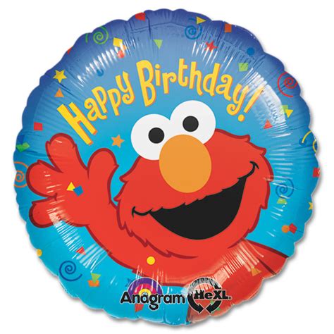 Happy Birthday Elmo Mylar Party Balloon 18 Inch Inflated - Balloon Shop NYC