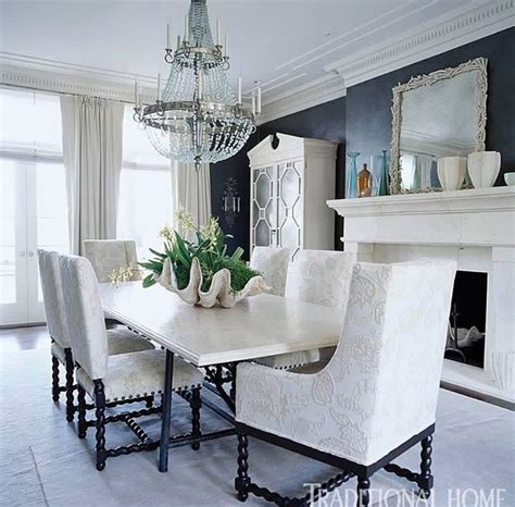 Pin by Kim Heard on Dining Space | Black and white dining room, White dining room, Beautiful ...