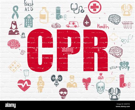 Medicine concept: CPR on wall background Stock Photo - Alamy