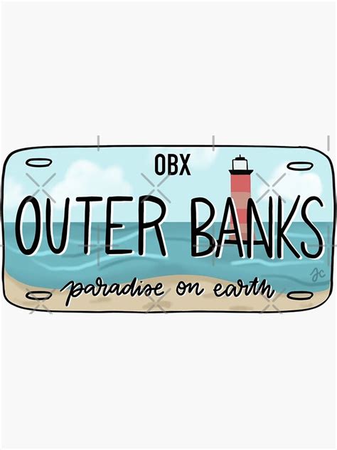 'THE ORIGINAL OBX license plate bright' Sticker by Jeandabean in 2020 ...