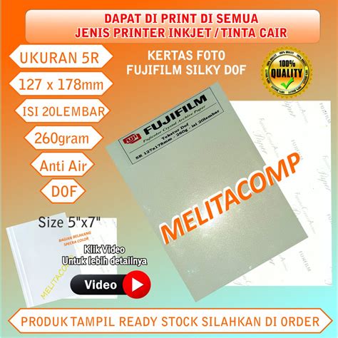 Paper Kertas foto fujifilm doff 5R paper photo silky dof | Shopee Indonesia