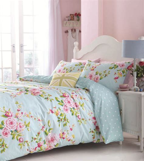 Floral Duvet Cover in Double & Kingsize - Flowery Bed Linen - Shabby ...