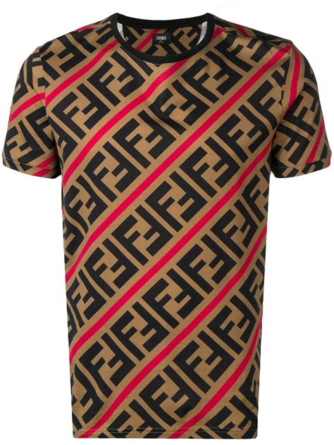 Fendi Double F logo T-shirt - Brown | Minimalist fashion men, Fendi, Shirts