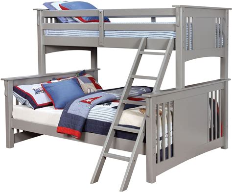 Spring Creek Gray Twin Xl Over Queen Bunk Bed from Furniture of America | Coleman Furniture