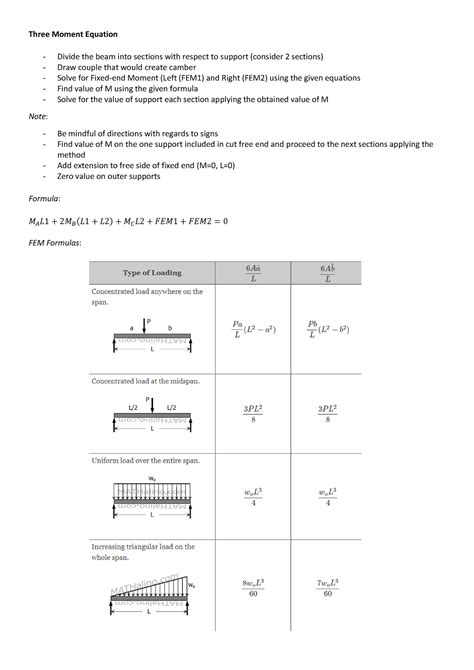 Three Moment Equation - Formulas and Analysis - Three Moment Equation ...