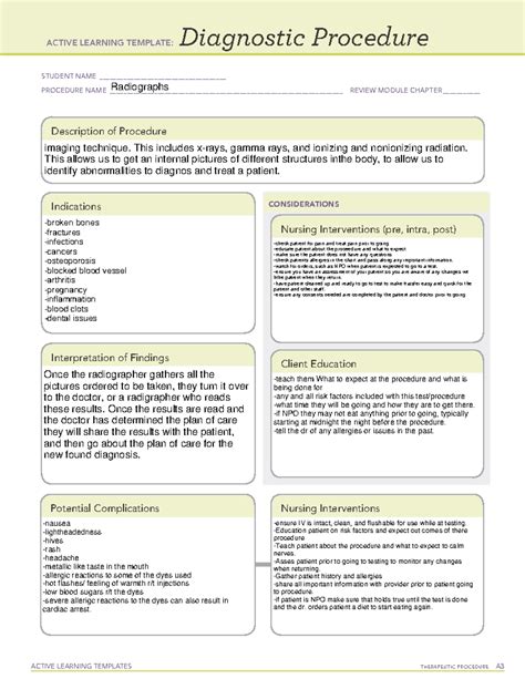 Ct Scan Diagnostic Procedure Ati Template