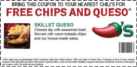 Coupons Now: Free Queso from Chili's