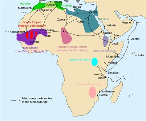 La traite arabe au Moyen-Age | La traite négrière | Carte afrique ...