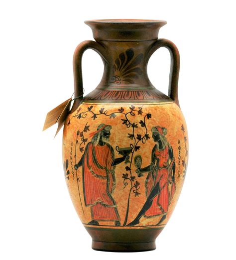 Home Home Décor Ancient Greek Vase Pottery Vessel Pot Goddess Athena & God Poseidon 10.43 ...