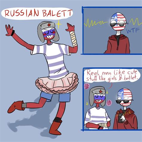 Countryhumans (RusAme Comic) Ballet 1/4 | Cute short love story ...