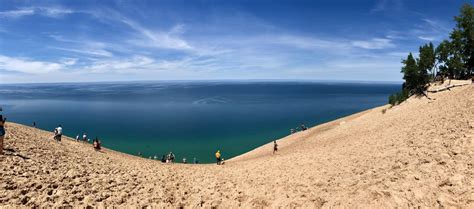 Sleeping Bear Dunes looking out on Lake Michigan : Michigan