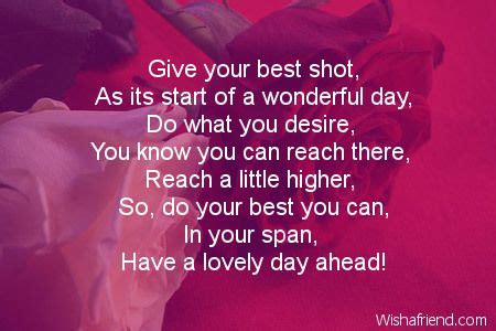 Give your best you can , Good Day Poem