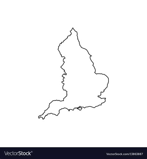 England map silhouette Royalty Free Vector Image