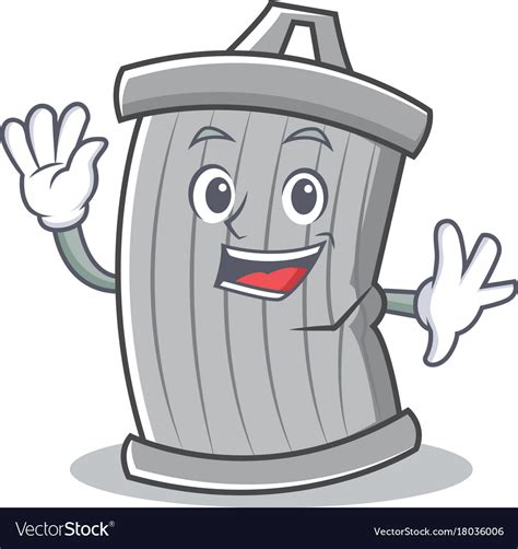 Waving trash character cartoon style Royalty Free Vector