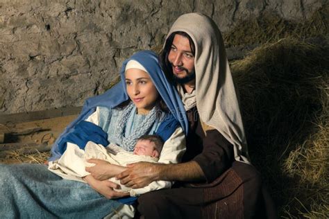 Mary and Joseph Live Nativity Scene Stock Image - Image of birth, acting: 257967489