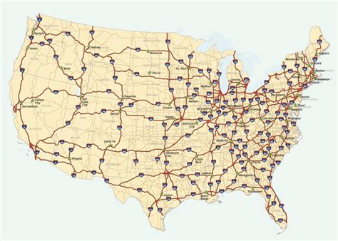 Map Of The United States Interstates Tourist Map Of English | Hot Sex ...