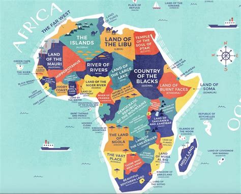 This Map Shows the Literal Meaning of Every Country’s Name | Country names, Map, Africa