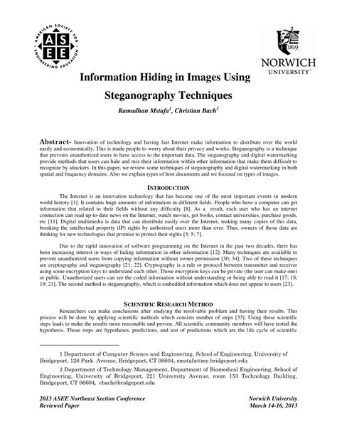 (PDF) Information Hiding in Images Using Steganography Techniques